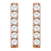 14K Rose 1/10 CTW Lab-Grown Diamond Bar Earrings