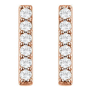 14K Rose 1/10 CTW Lab-Grown Diamond Bar Earrings