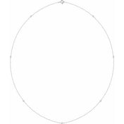 14K Lab-Grown Diamond 7-Station 24" Necklace with 1/4 to 1/3 CTW Diamonds