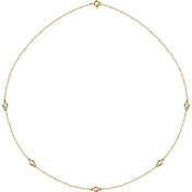 14K Lab-Grown Diamond 3-Station and 5-Station 18" Necklace in Multiple Carat Weights