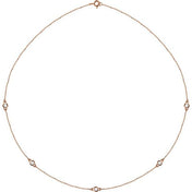 14K Lab-Grown Diamond 3-Station and 5-Station 18" Necklace in Multiple Carat Weights