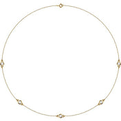 14K Lab-Grown Diamond 3-Station and 5-Station 18" Necklace in Multiple Carat Weights