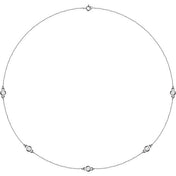 14K Lab-Grown Diamond 3-Station and 5-Station 18" Necklace in Multiple Carat Weights