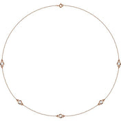 14K Lab-Grown Diamond 3-Station and 5-Station 18" Necklace in Multiple Carat Weights