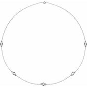 14K Lab-Grown Diamond 3-Station and 5-Station 18" Necklace in Multiple Carat Weights