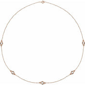 14K Lab-Grown Diamond 3-Station and 5-Station 18" Necklace in Multiple Carat Weights