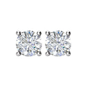 14K White 1/2 CT Natural Diamond Stud Earrings
