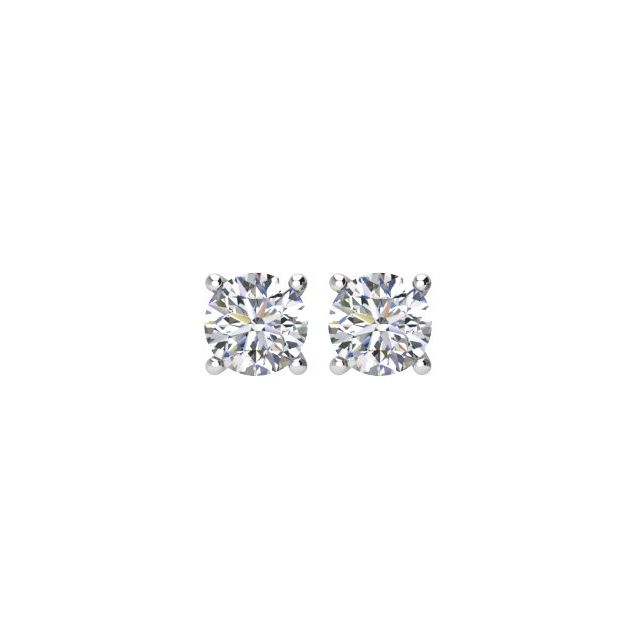14K White 1/2 CTW Natural Diamond Earrings