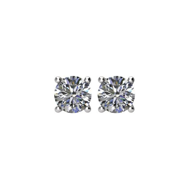 Platinum 1/2 CTW Natural Diamond Stud Earrings