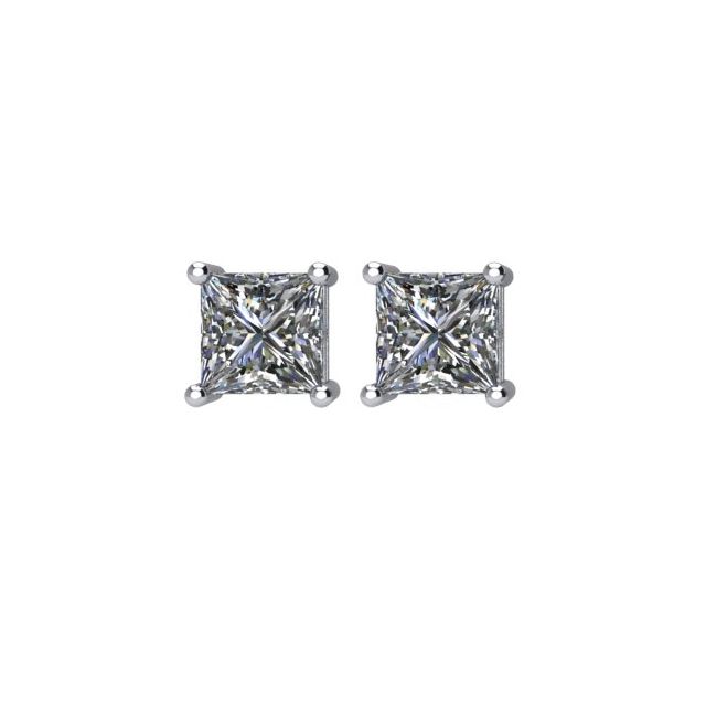 14K White 3/4 CTW Natural Diamond Stud Earrings