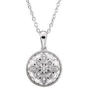 Sterling Silver .05 CTW Natural Diamond 18" Necklace