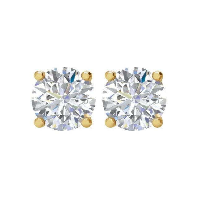 14K Yellow 1 CTW Natural Diamond Stud Earrings