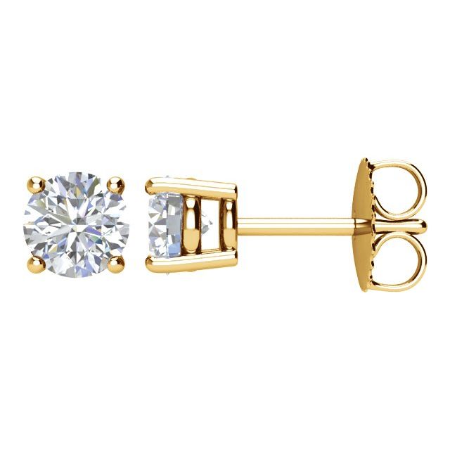 14K Yellow 1 CTW Natural Diamond Stud Earrings