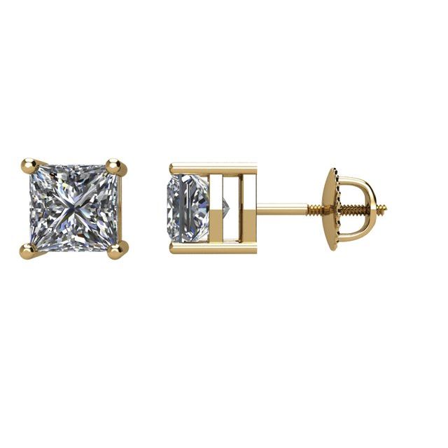 14K Yellow 1 CTW Natural Diamond Stud Earrings