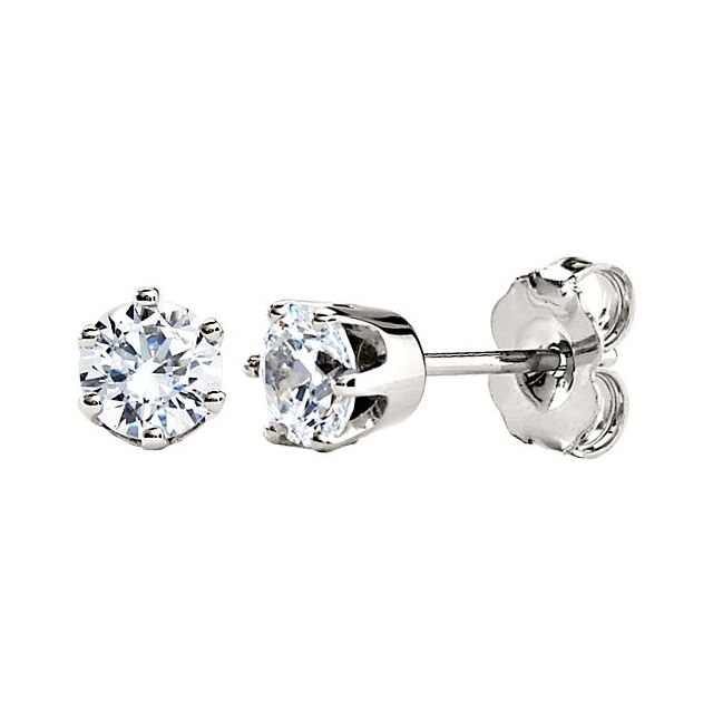 14K White 1/2 CTW Natural Diamond Stud Earrings