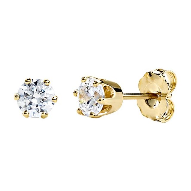 14K Yellow 1 CTW Natural Diamond Stud Earrings