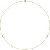 14K Lab-Grown Diamond 3-Station and 5-Station 18" Necklace with CTW Options