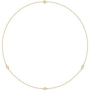 14K Lab-Grown Diamond 3-Station and 5-Station 18" Necklace in Multiple Carat Weights