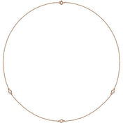 14K Lab-Grown Diamond 3-Station and 5-Station 18" Necklace with CTW Options