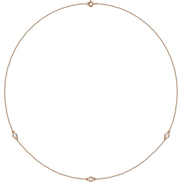 14K Lab-Grown Diamond 3-Station and 5-Station 18" Necklace with CTW Options