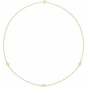 14K Lab-Grown Diamond 3-Station and 5-Station 18" Necklace in Multiple Carat Weights