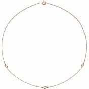 14K Lab-Grown Diamond 3-Station and 5-Station 18" Necklace in Multiple Carat Weights