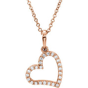 14K Rose 1/10 CTW Natural Diamond 16" Necklace