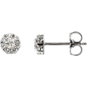 14K Natural Diamond Cluster Earrings in White, Yellow, and Rose Gold