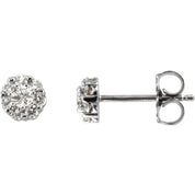 14K Natural Diamond Cluster Earrings in White, Yellow, and Rose Gold
