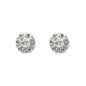 14K Natural Diamond Cluster Earrings in White, Yellow, and Rose Gold