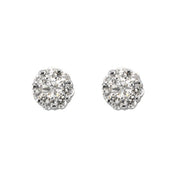 14K Natural Diamond Cluster Earrings in White, Yellow, and Rose Gold