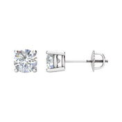 14K White 1/4 CT Natural Diamond Stud Earrings
