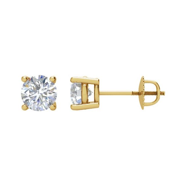 14K Yellow 3/4 CTW Natural Diamond Stud Earrings