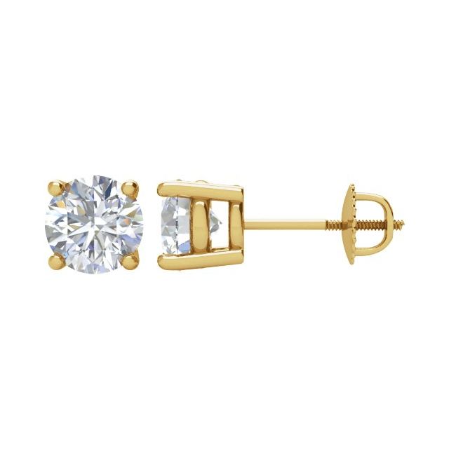 14K Yellow 1 CTW Natural Diamond Stud Earrings