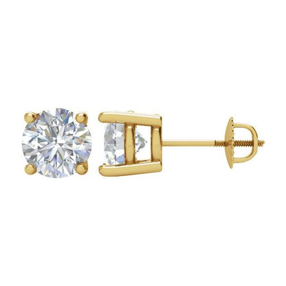 14K Yellow 1/2 CT Natural Diamond Stud Earrings