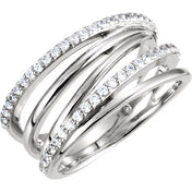 14K White 3/8 CTW Natural Diamond Ring