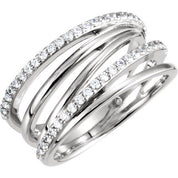 14K White 3/8 CTW Natural Diamond Ring
