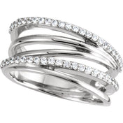 14K White 3/8 CTW Natural Diamond Ring
