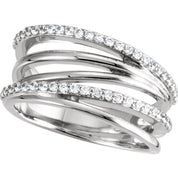 14K White 3/8 CTW Natural Diamond Ring
