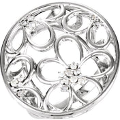 Sterling Silver 1/6 CTW Natural Diamond Floral Ring
