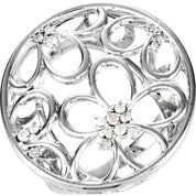 Sterling Silver 1/6 CTW Natural Diamond Floral Ring