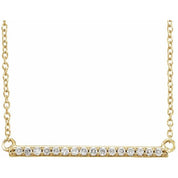 14K Yellow 1/6 CTW Lab-Grown Diamond Bar 16-18" Necklace