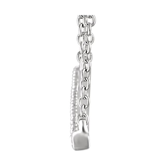14K White 1/2 CTW Lab-Grown Diamond Bar 16-1" Necklace