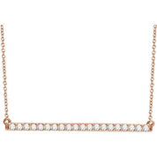 14K Rose 1/2 CTW Lab-Grown Diamond Bar 16-1" Necklace