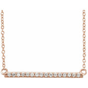 14K Rose 1/6 CTW Lab-Grown Diamond Bar 16-18" Necklace