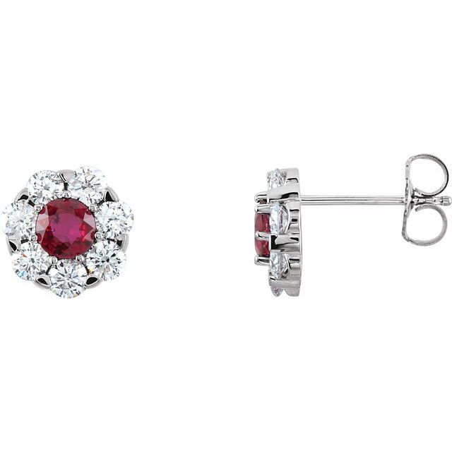 14K Natural Diamond Cluster Earrings in White, Yellow, and Rose Gold