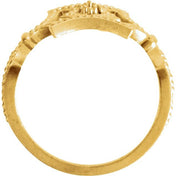 14K Yellow .08 CTW Diamond Granulated Ring