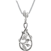 14K White 1/10 CTW Natural Diamond Floral 18" Necklace
