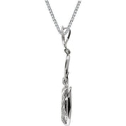 14K White 1/10 CTW Natural Diamond Floral 18" Necklace