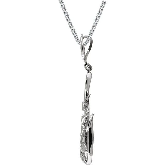 14K White 1/10 CTW Natural Diamond Floral 18" Necklace